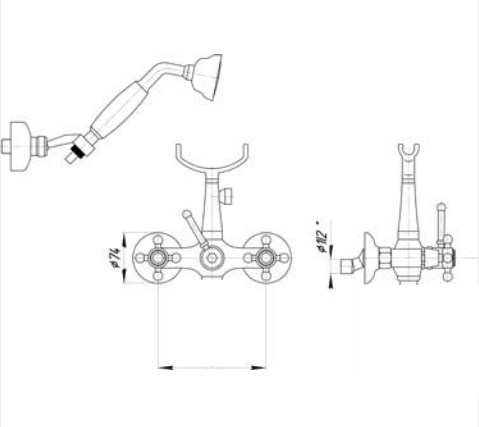 Смеситель MIGLIORE Prestige 26898 для ванны и душа, бронза sun-id-684717 - Вид №1