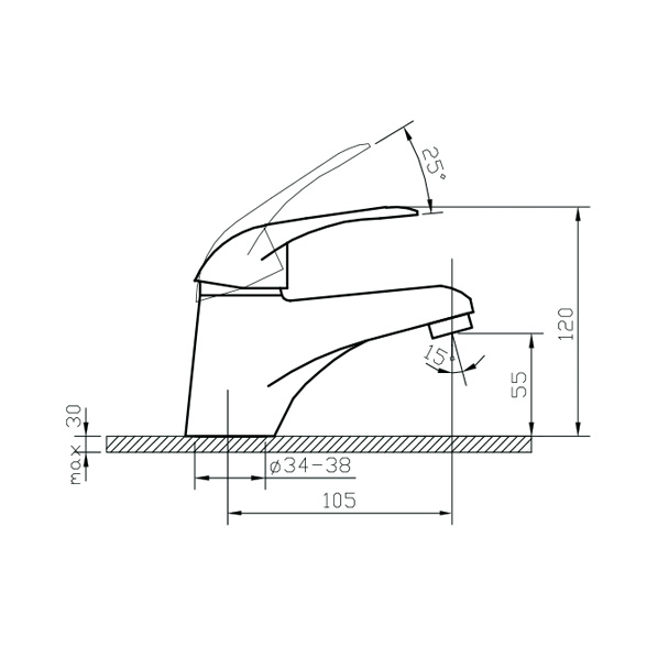 40-04 Echo  Смеситель для умывальника  ARGO kran 4004echo - Вид №1