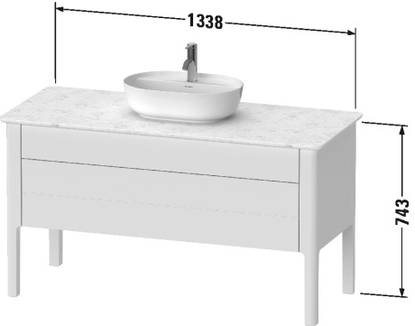 LU956609292 Тумбочка для консоли напольная Luv #LU9566 1338 x 570 мм Каменно-серый шелковисто-матовый лак Duravit - Вид №1