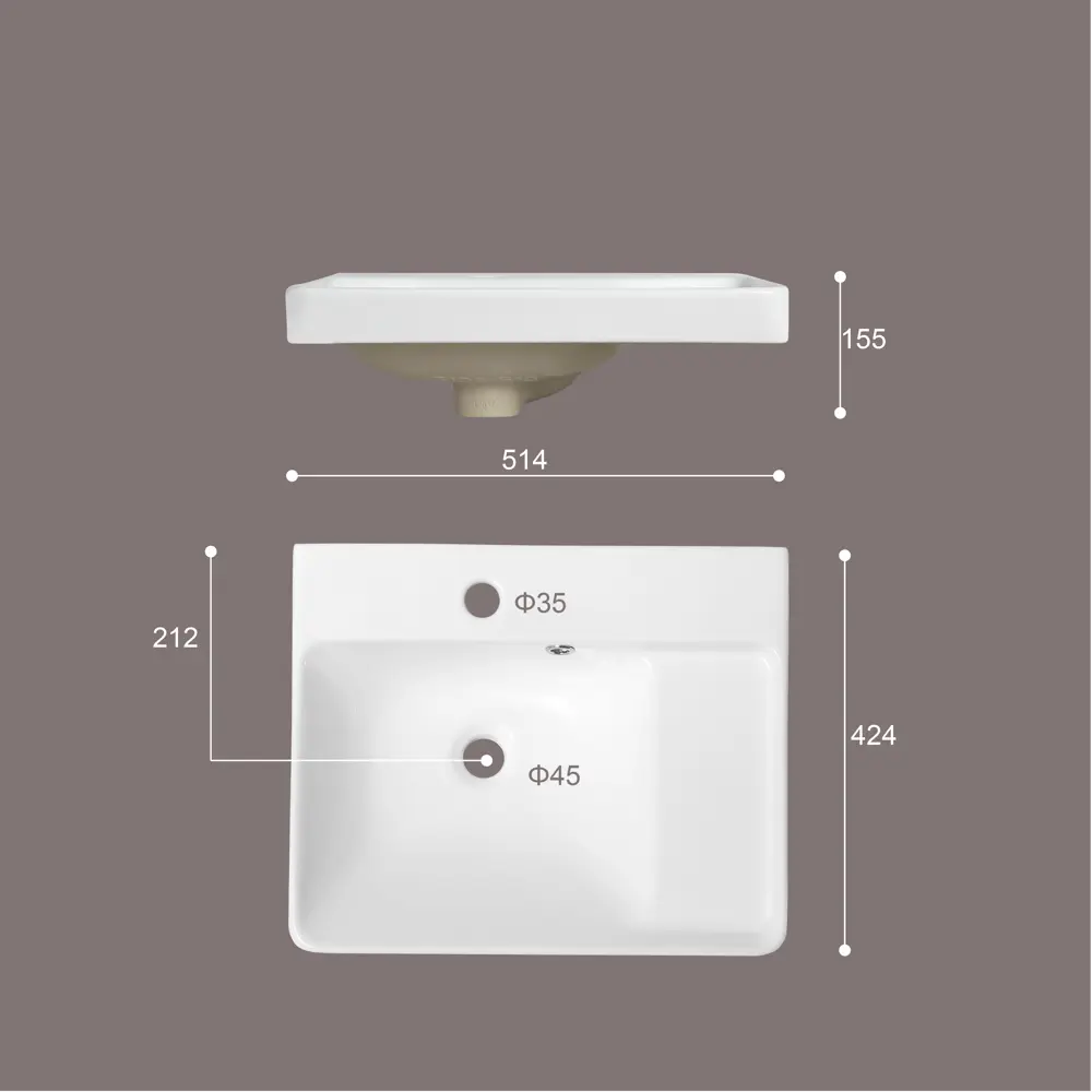 Раковина накладная KONSENSA Силла 51 см STLM-2181876 - Вид №3