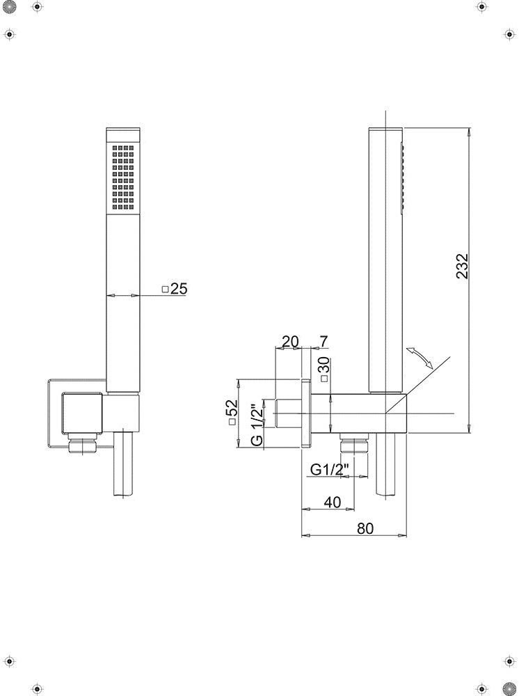 Paini - 53CR440QP6 душевой гарнитур для встраиваемого смесителя  - Вид №2
