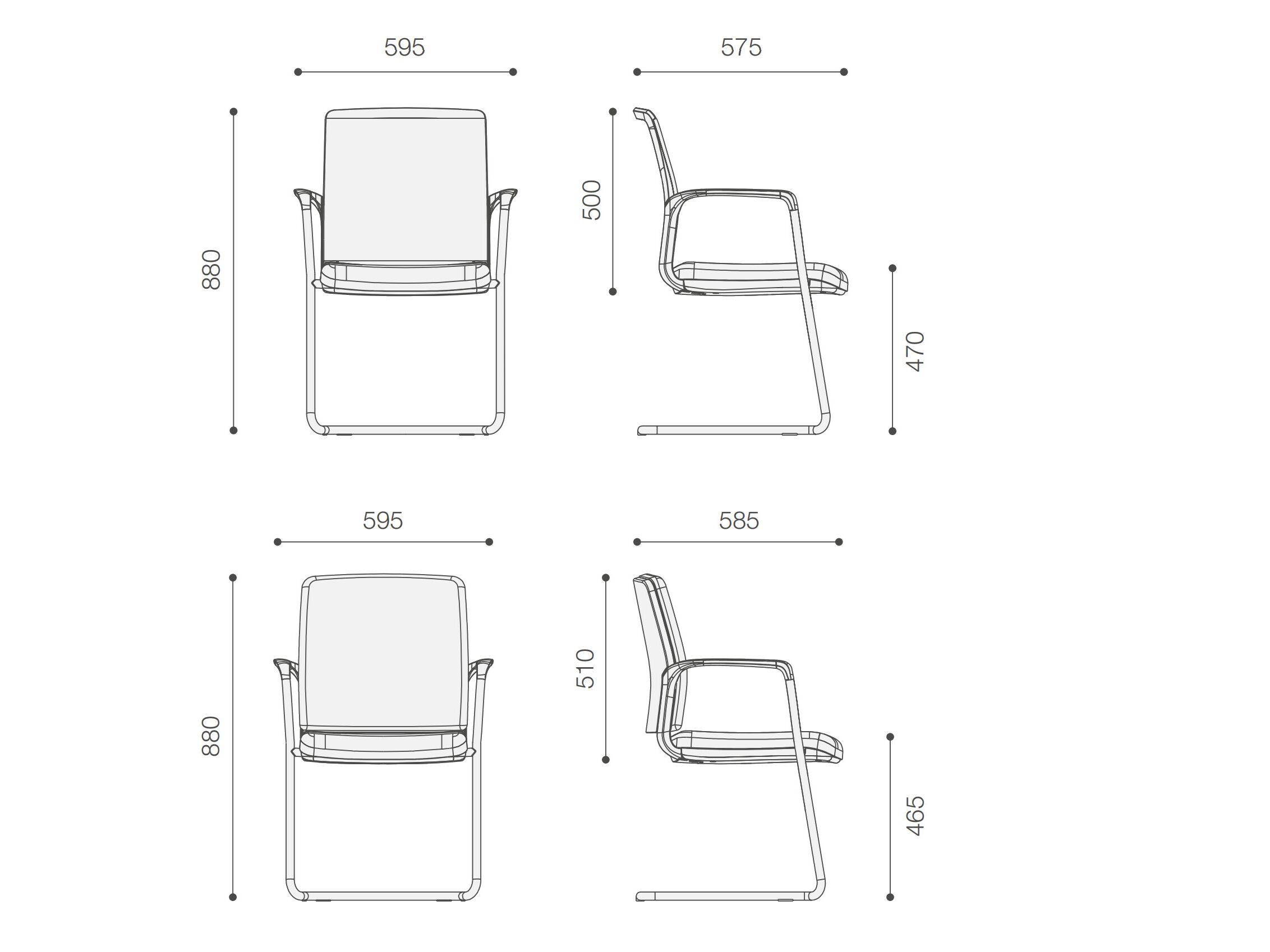 Пластиковый консольный стул для конференций с подлокотниками SCHNEEWEISS interior Eight ARCH-00053765 - Вид №1