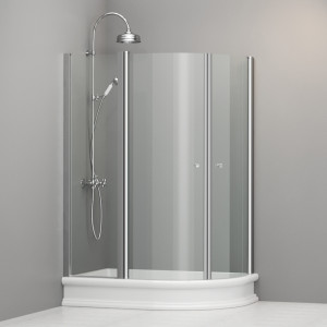 9137T0 Душевая кабина четверть круга DX для поддона 80*120 DX, цвет Хромированный Kerasan RETRO Италия