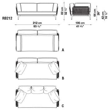 B&B Italia Outdoor 2-местный тканевый садовый диван Ribes sun-id-1372306 - Вид №18