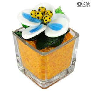 4748 ORIGINALMURANOGLASS Держатель для карт-указателей мест за столом Рождественник - муранское стекло OMG 4 см