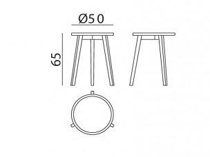 Gervasoni Высокий круглый деревянный журнальный столик Gray sun-id-1479141 - Вид №4
