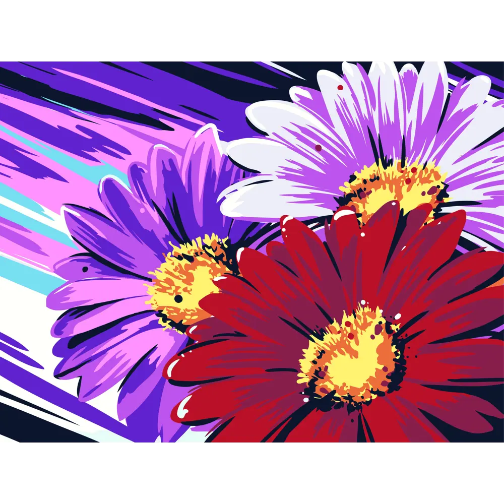 Картина по номерам Герберы 40х30 см FBRUSH STLM-2091350