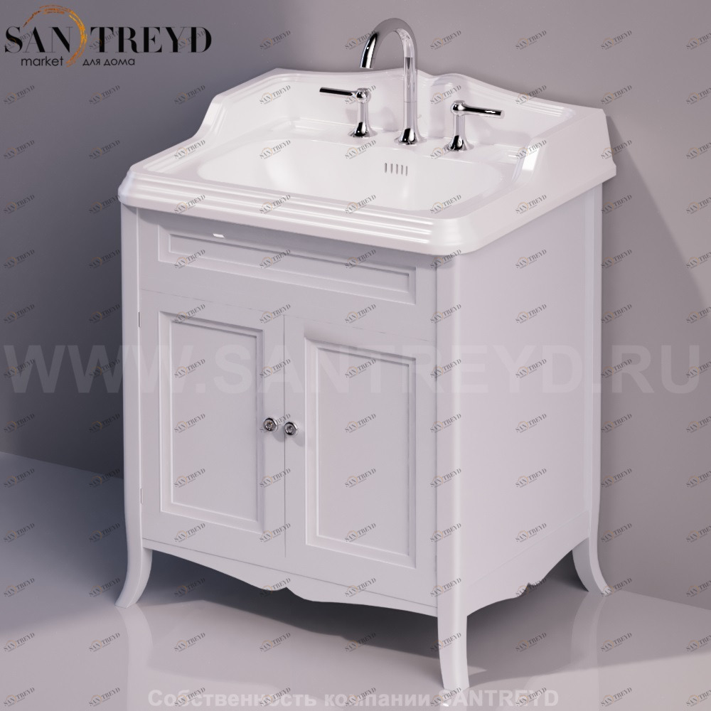 Тумба под раковину AR834 белая Simas Arcade ARMD70BIANCO