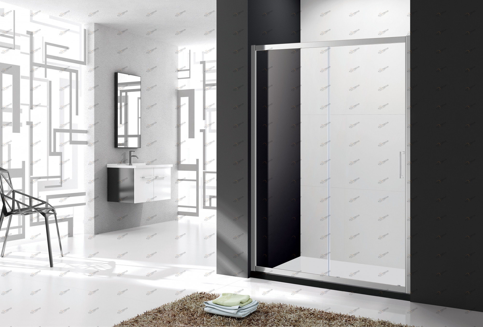 Душевая дверь в нишу CEZARES MOLVENO-BF-1-110-P-Cr-IV