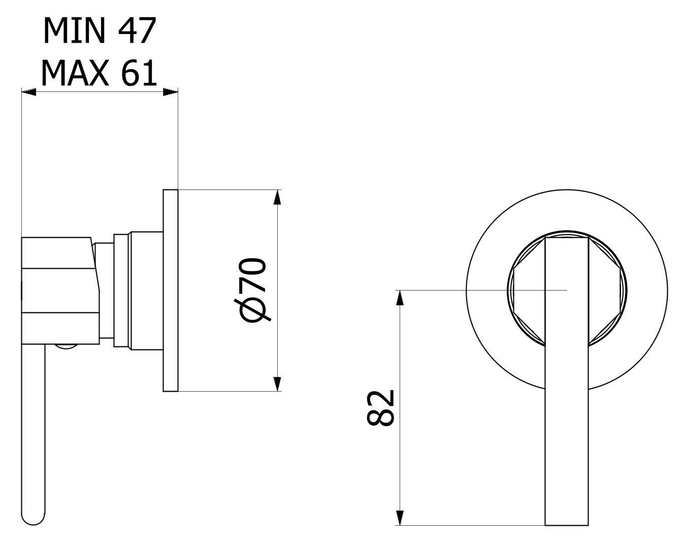 Однорычажный встраиваемый смеситель для душа IB Belmondo + Belmondo Elle ARCH-00024581 - Вид №2