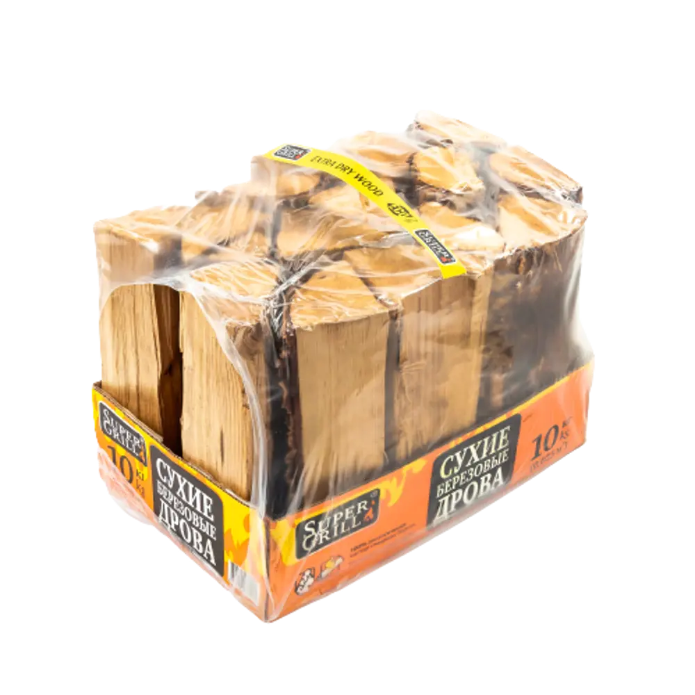 Берёзовые дрова SuperGrill для камина и гриля - сухие, 10 кг 85033950 STLM-0057786
