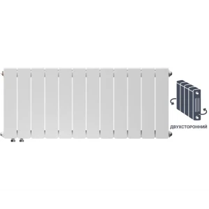 Радиатор секционный Equation Bimetal 350/90 12 секций нижнее правое подключение биметалл белый