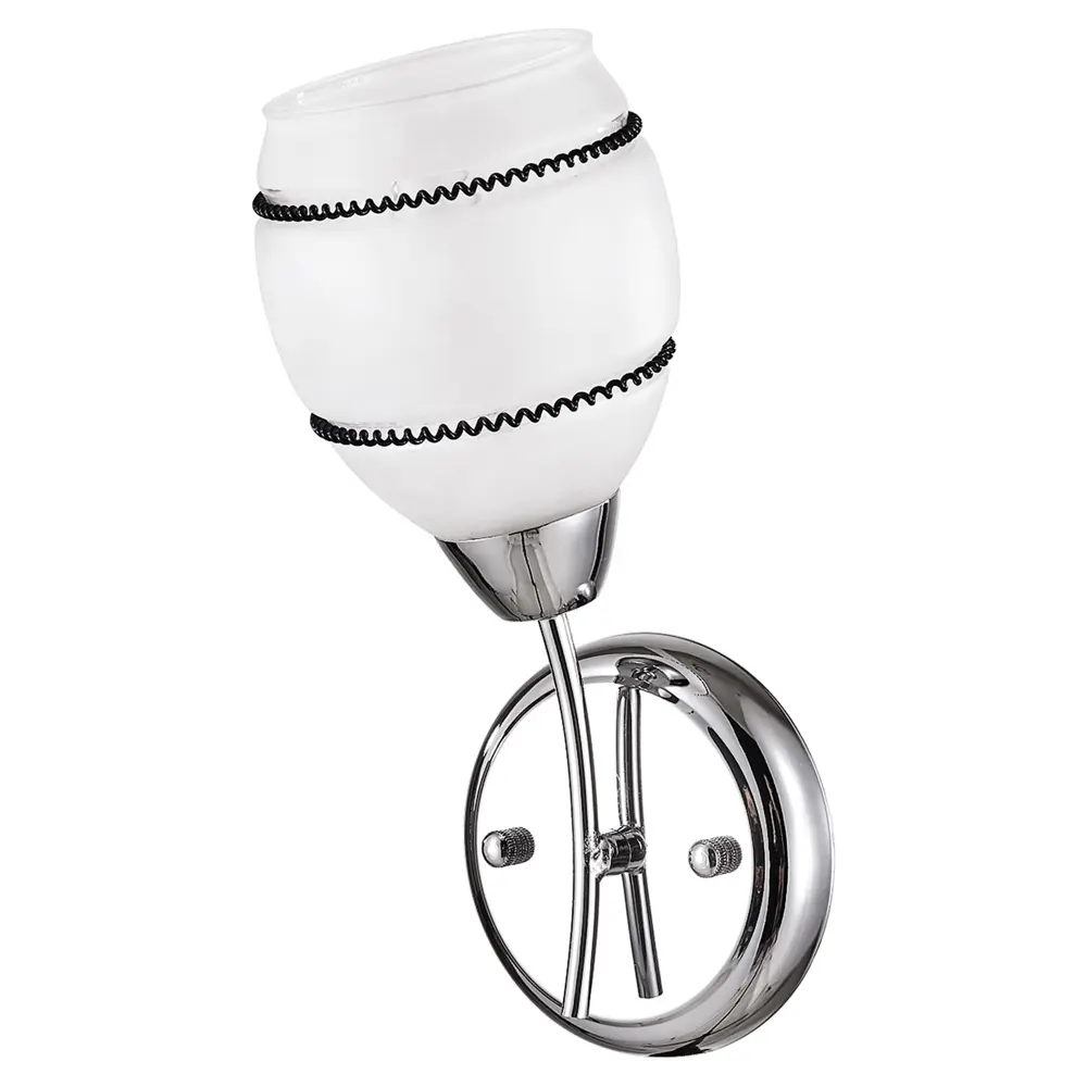 Бра Gera 1xE14x60 Вт, металл/стекло, цвет хром/белый Santreyd STLM-2168961