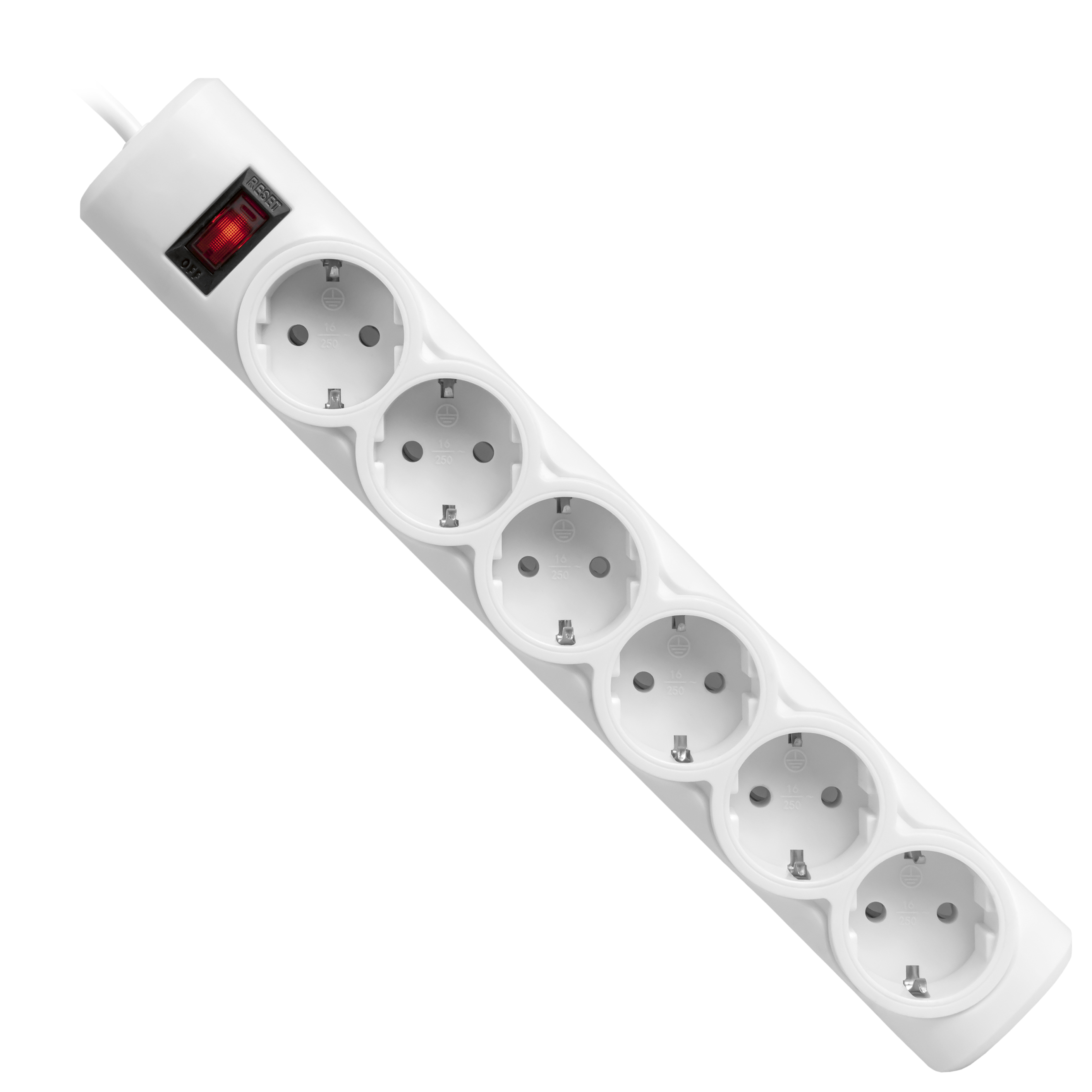99490 Surge protector dfs 153 3m, white, 6 outlets Defender Santreyd  - Вид №1
