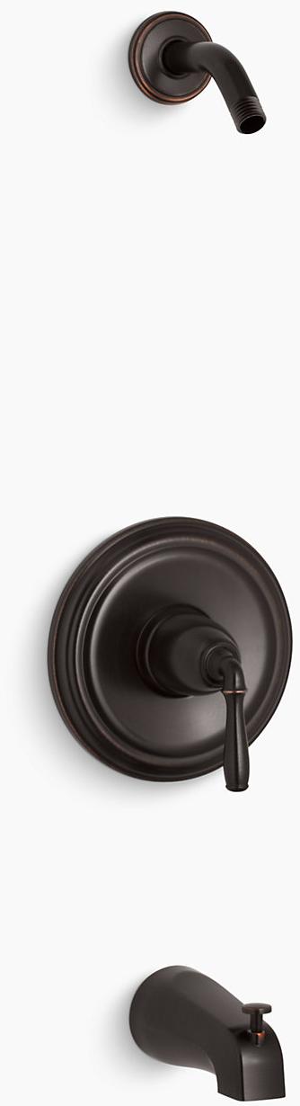 KOHLER Devonshire Rite-Temp для ванны и клапана душа с рычажной ручкой и скользящим изливом, без насадки для душа K-TLS395-4S-2BZ 