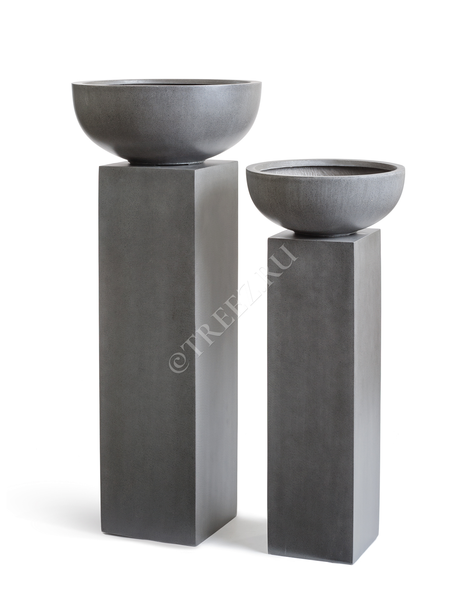 41.3317-02-007-GR-120 Кашпо  Effectory - серия Beton - Колонна - Тёмно-серый бетон Цветочная коллекция  - Вид №2