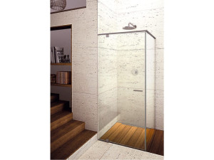 Стеклянная угловая душевая кабина с распашной дверью