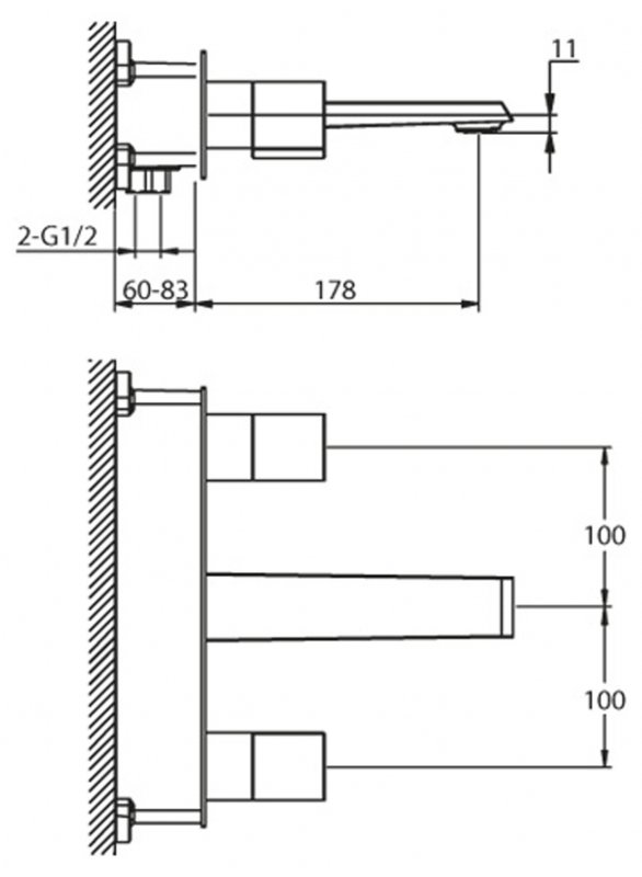 Встраиваемый смеситель для раковины ARLIE ARL-BLI-CRM BELBAGNO  - Вид №1