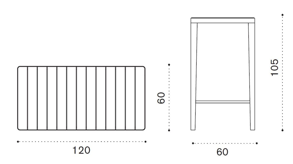 Высокий прямоугольный садовый стол из тикового дерева Ethimo Laren ARCH-00053197 - Вид №5