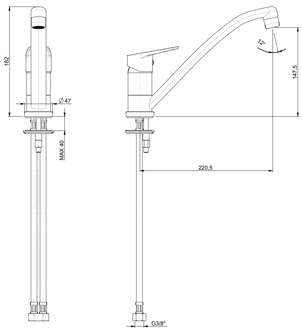 Rubinetterie Frattini Смеситель для мойки, однорычажный Espresso sun-id-1354625 - Вид №1