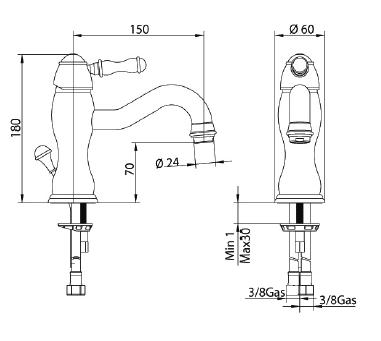 852120ZZ00 Смеситель Bandini Antico Santreyd - Вид №1