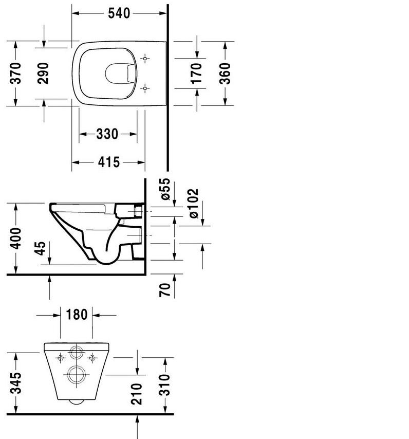 255109 Подвесной унитаз настенный Белый Duravit Durastyle Германия - Вид №1