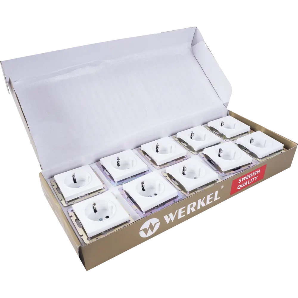 Розетка встраиваемая Werkel с заземлением цвет белый 10 шт Встраиваемые механизмы STLM-2186524 - Вид №4
