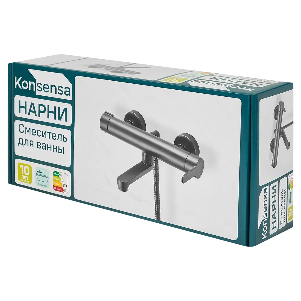Смеситель для ванны KONSENSA Нарни YA3644PC однорычажный цвет черный матовый STLM-2182327 - Вид №8