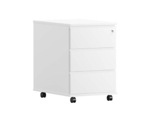 Меламиновый офисный комод с колесами с замком