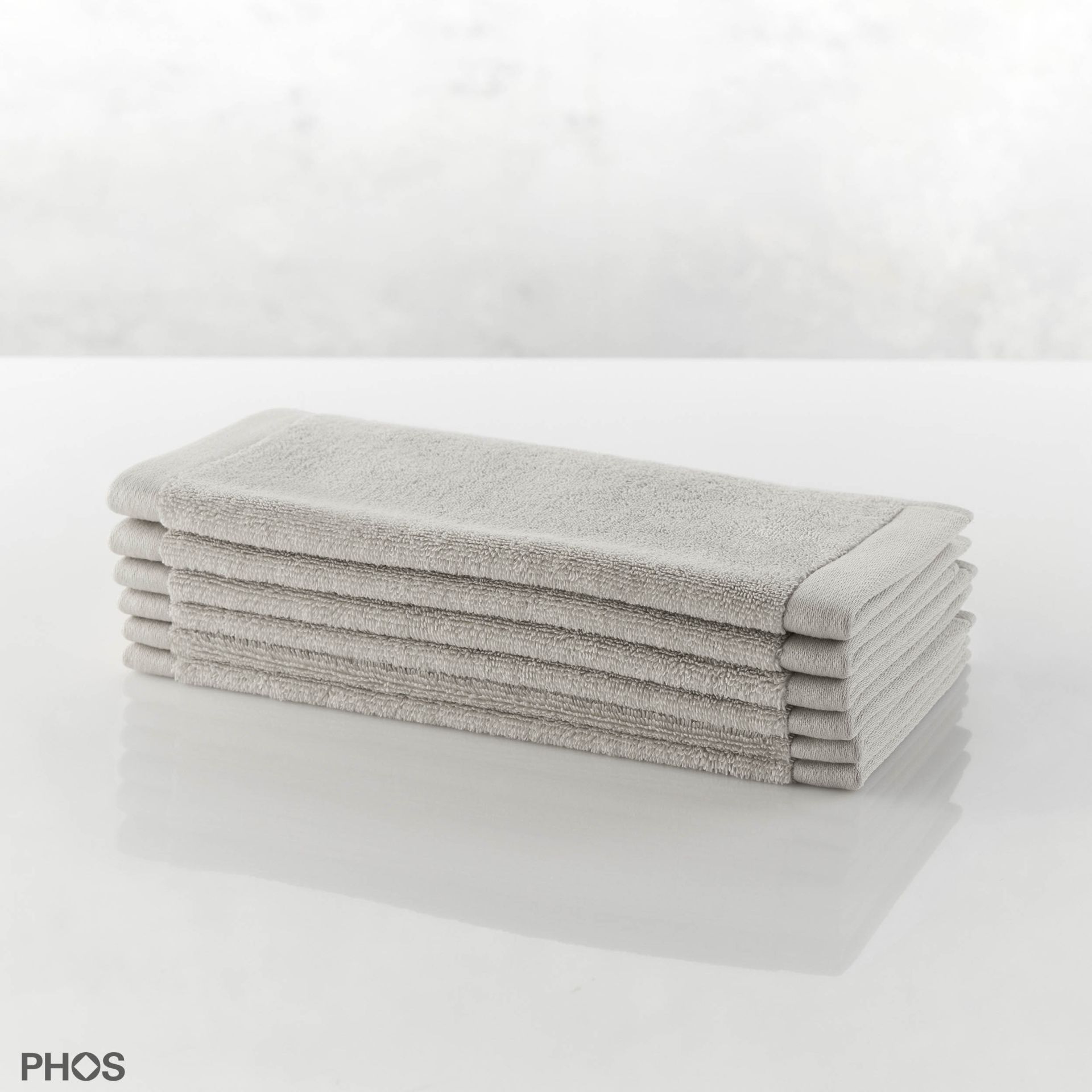 GH-GRACE-Hellgrau Полотенце гостевое грация, 30 х 30 см, цвет: светло-серый, 6 шт. PHOS 