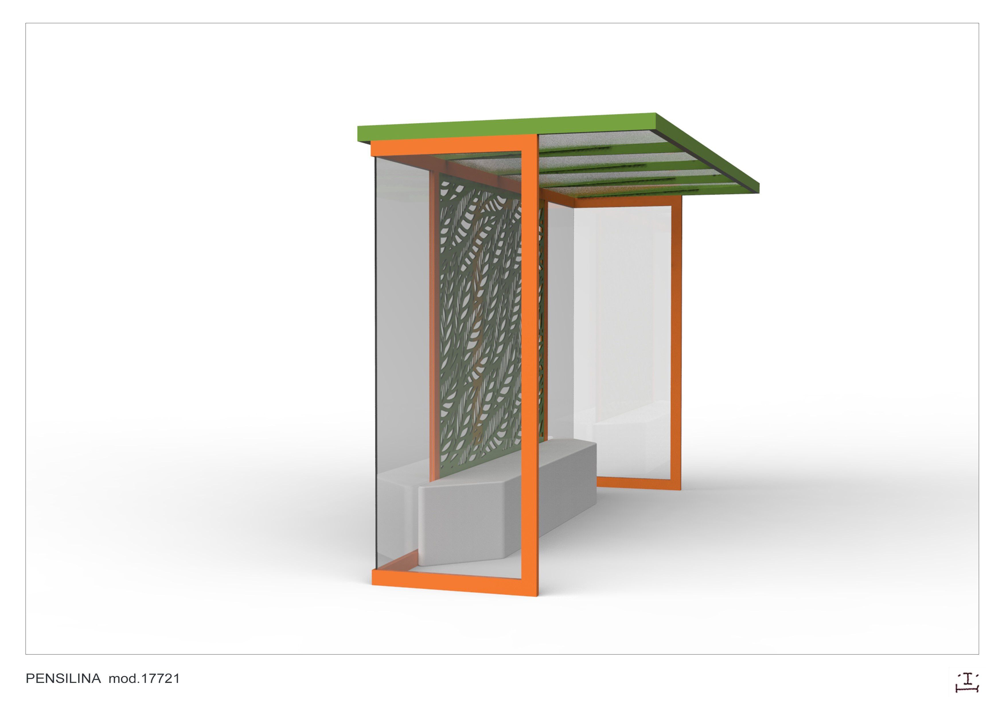 Стальной и стеклянный навес для автобусной остановки CITYSì C10 ARCH-00125687 - Вид №4