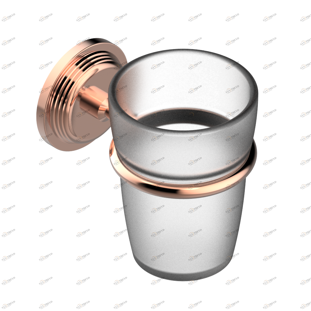 U9D-536 Стакан настенный для зубных щёток Thg-paris West coast с ручками-рукоятками с гильошем Blush PVD U9D-536 CAT.F