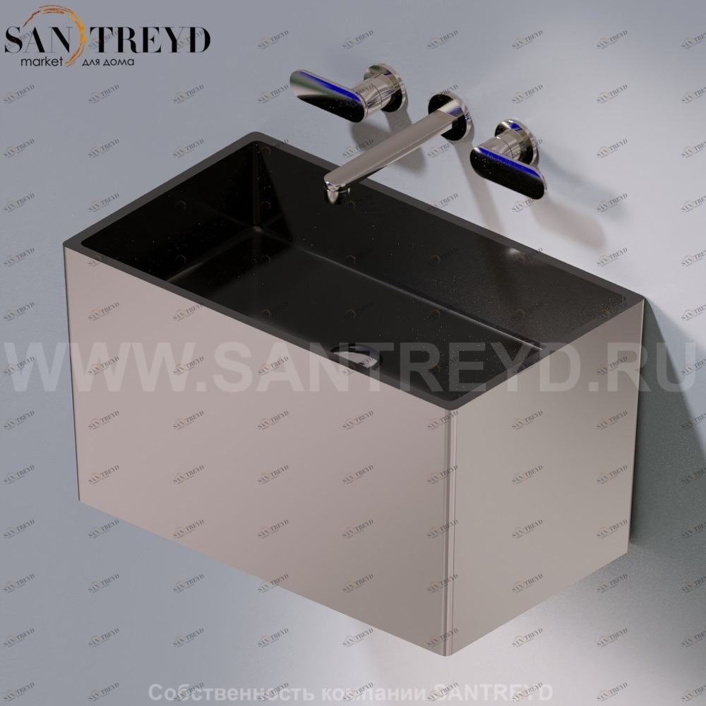 L111.253 Подвесная раковина настенная овальная A. e T. Italia TOWER черная AeT ITALIA