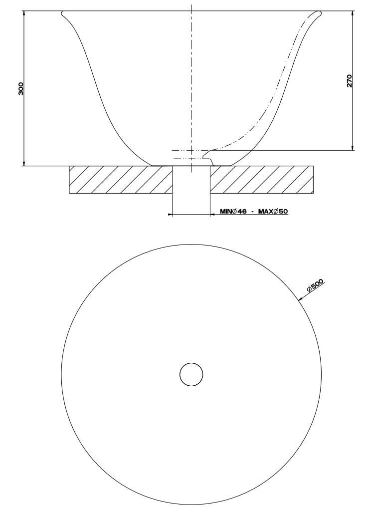Круглая столешница из керамогранита Gessi капля ARCH-00130590 - Вид №8