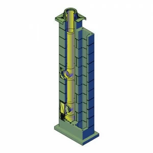 EcoOsmose Дымоход D 180 / 8 m (одноходовая изостатическая система) с вент-каналом