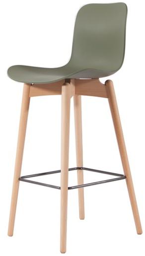 NORR11 Барный стул с пластиковым корпусом и буковыми ножками Langue sun-id-1383655 - Вид №12