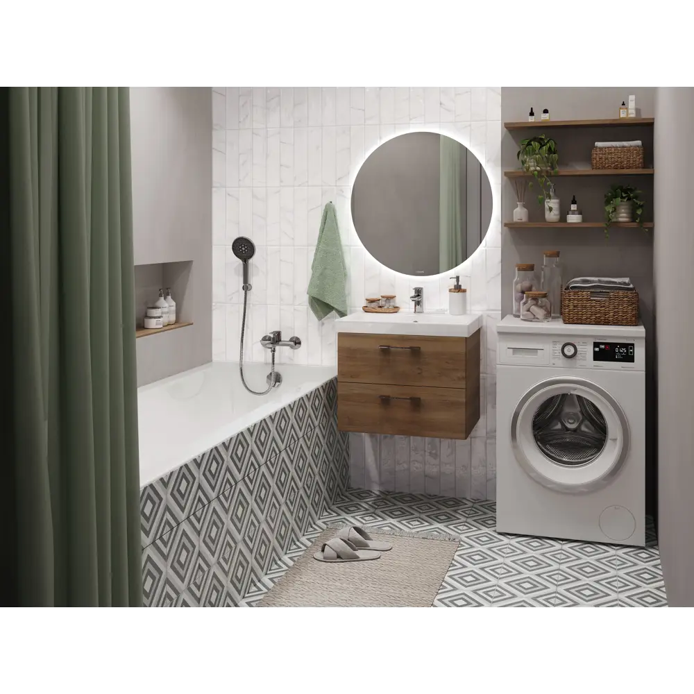 Плитка настенная KREAFORTA Cascada Рельеф 29.8x59.8 см 1.425 м² глянцевая цвет белый STLM-2092114 - Вид №6