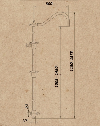 Душевая колонна MIGLIORE Onda ML.OND-36.217.DO - золото  - Вид №2