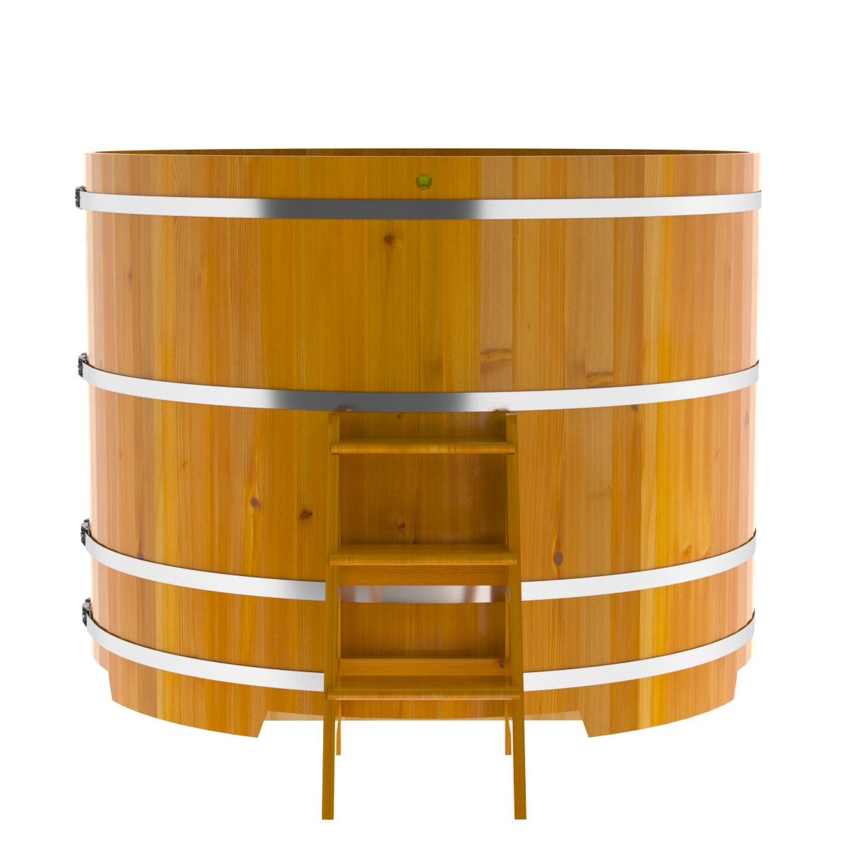 2243 Купель круглая из лиственницы Рустик d=1,80х1,4 натуральная Alyarus  - Вид №4