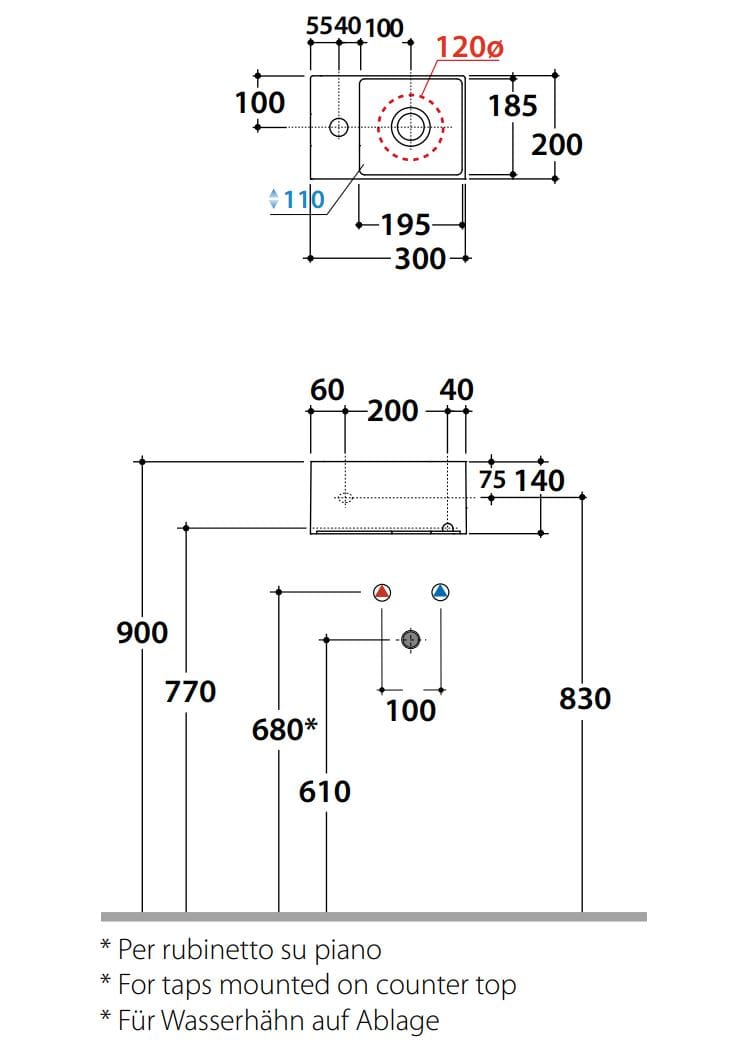 Керамическая прямоугольная ручная мойка Ceramica Globo плиты ARCH-00074223 - Вид №2