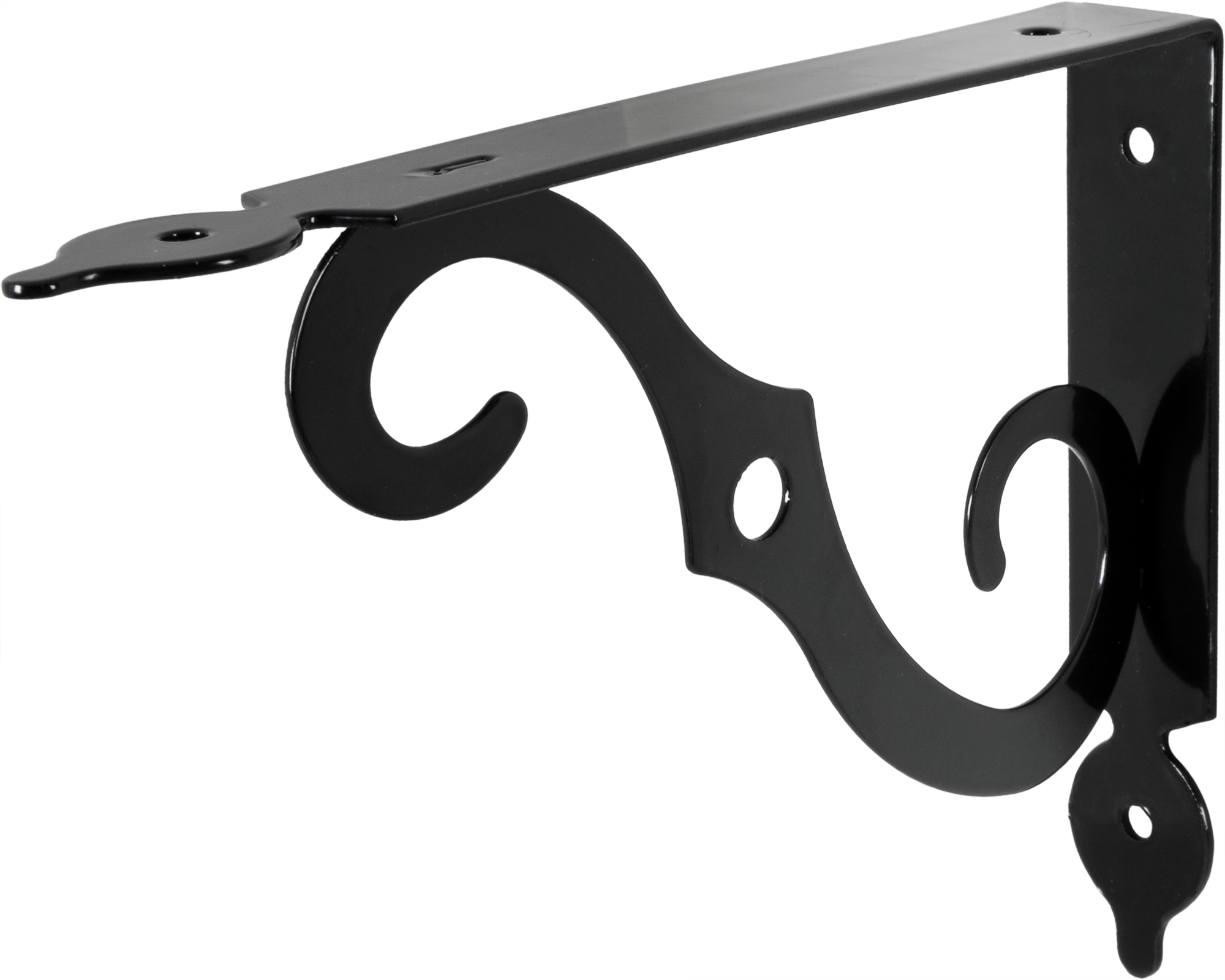LARVIJ Кронштейн для полок чёрный глянцевый, нагрузка 20 кг 82521856