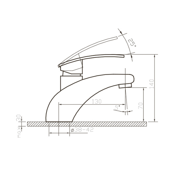 35-04P Alfa  Смеситель для умывальника  ARGO kran 3504palfa - Вид №1