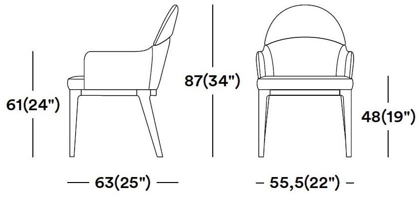 Tirolo Стул с обивкой и подлокотниками Aston 062 po - Вид №5