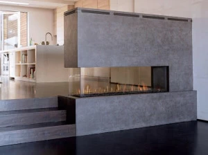 BRITISH FIRES Трехсторонний газовый камин с дистанционным управлением