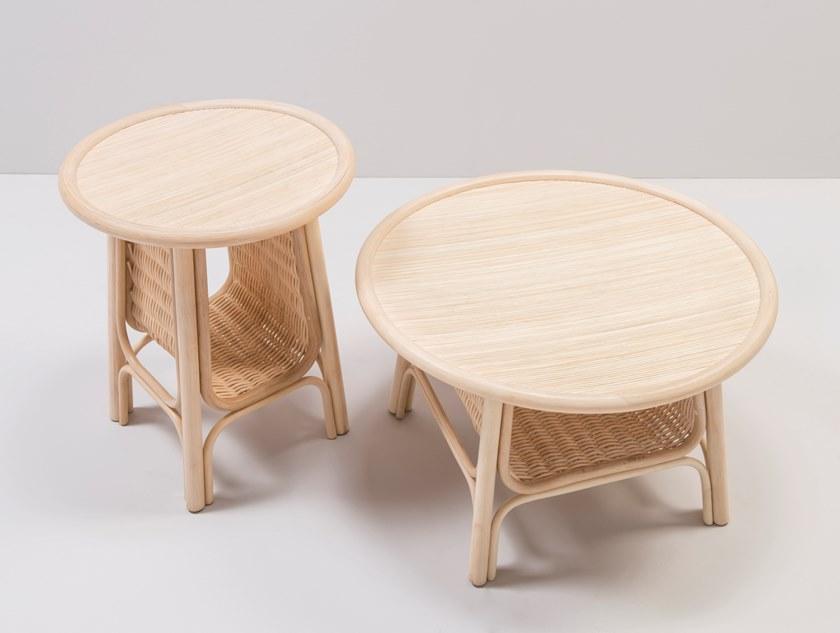 Orchid Edition Высокий круглый стол из ротанга с полкой для журналов sun-id-1377774 - Вид №3