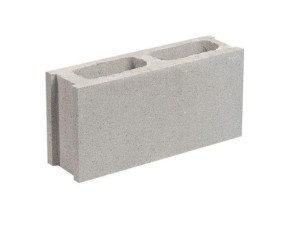Однокамерный бетонный вибро-сжатый блок для кладки