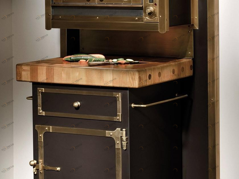 Officine Gullo Отдельностоящий кухонный модуль из нержавеющей стали с ящиками sun-id-1415045