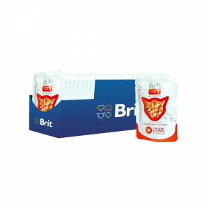 ПР0021330*24 Корм для кошек Care Курица, сыр конс. пауч 80г (упаковка - 24 шт) Brit