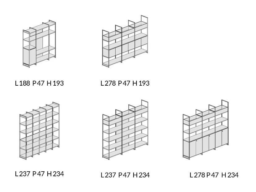 Модульный офисный книжный шкаф из дерева и металла About Office йога ARCH-00036222 - Вид №7