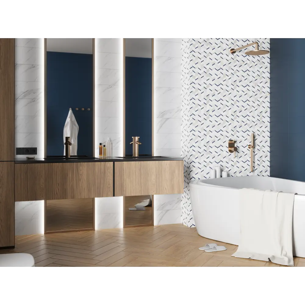 Настенная плитка KREAFORTA Mersey Mono 20x40 см 1.62 м² матовая цвет синий STLM-2103960 - Вид №6